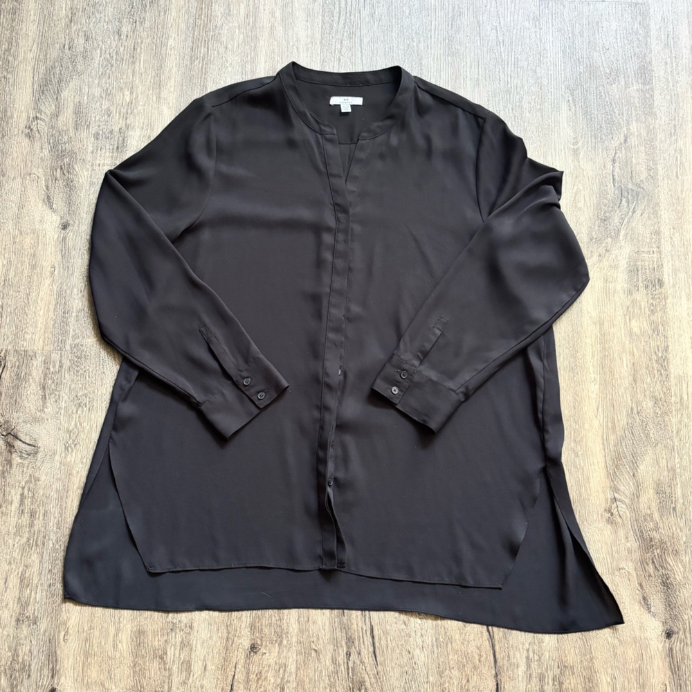 Halston oversized button down tunic shirt